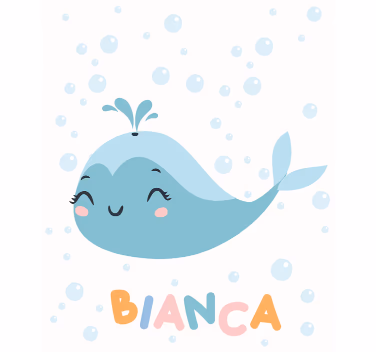 Tenda a rullo balena e nome personalizzabile - TenStickers
