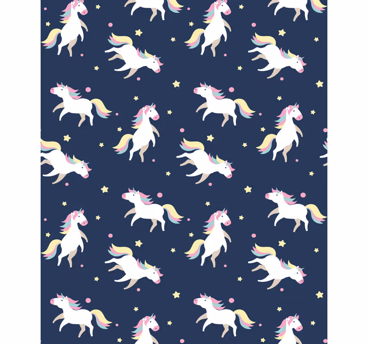 Tenda a rullo cameretta unicorni magici che corrono - TenStickers