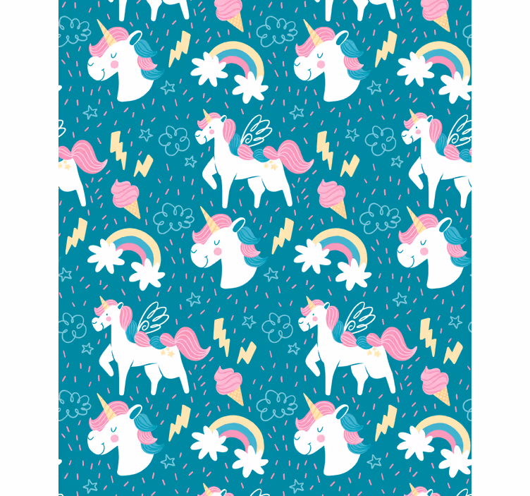 Tenda a rullo cameretta modello unicorno blu - TenStickers
