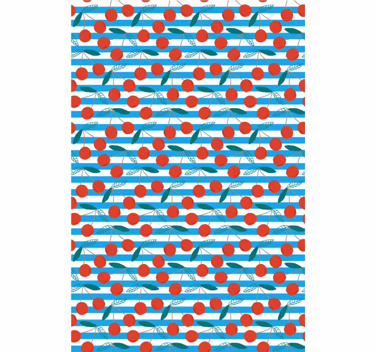 Tende a rullo frutta e verdura Strisce blu ciliegia - TenStickers