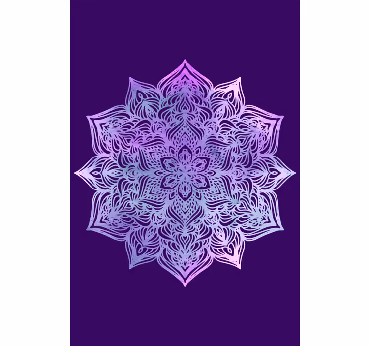 Tenda a rullo fiori e piante Forma mandala viola.. - TenStickers