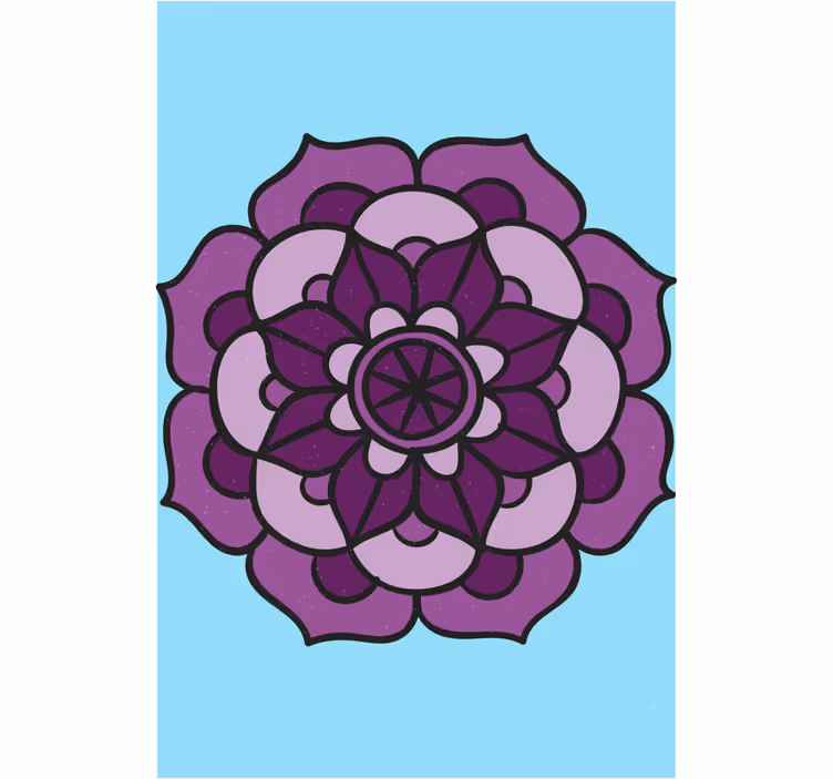 Tenda a rullo fiori fiore viola intricato - TenStickers