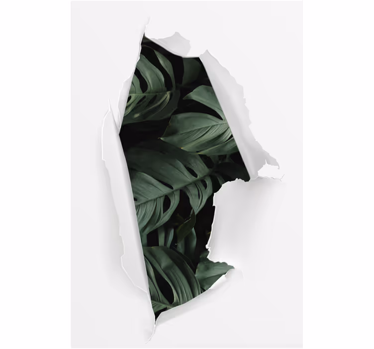 Tenda a rullo piante e fiori vista di vegetazione strappata - TenStickers