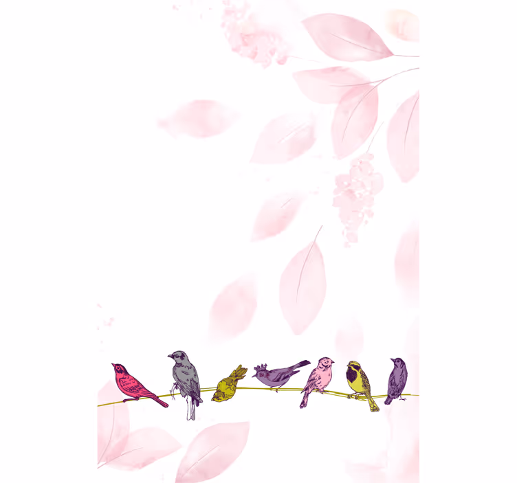 Tenda a rullo animali uccelli sul ramo - TenStickers