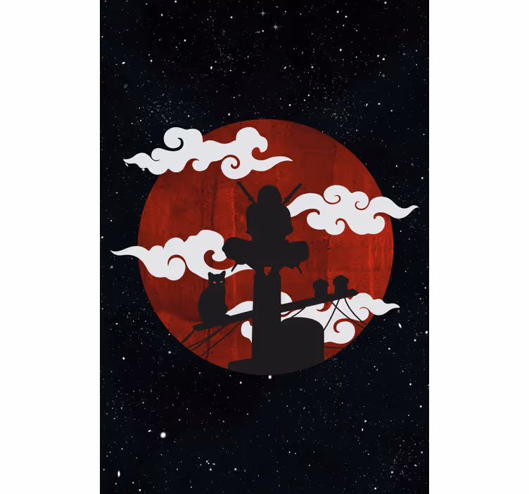 Tenda a rullo originale scena di silhouette di samurai - TenStickers