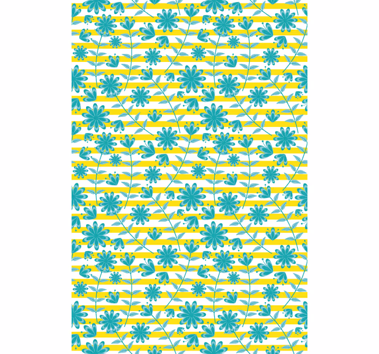 Tenda a rullo fiori e piante motivo a strisce luminose - TenStickers