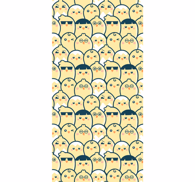 Tenda a rullo animali facce carine da pulcino - TenStickers