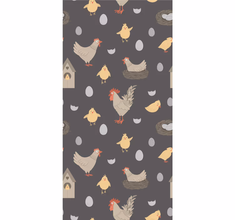 Tenda a rullo animali motivo polli e uova - TenStickers