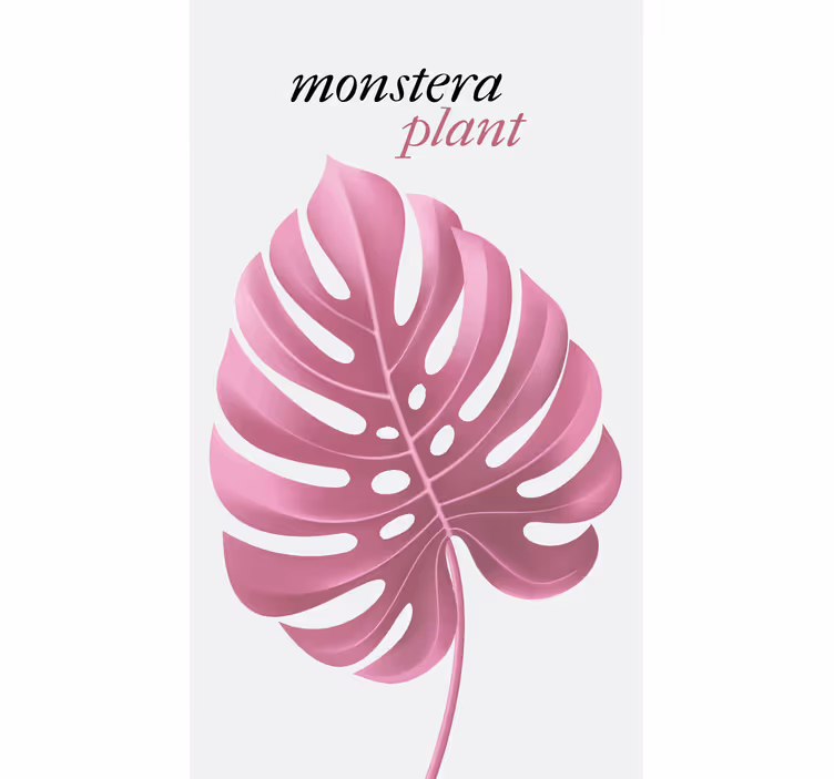 Tenda a rullo fiori e piante pianta di monstera rosa - TenStickers