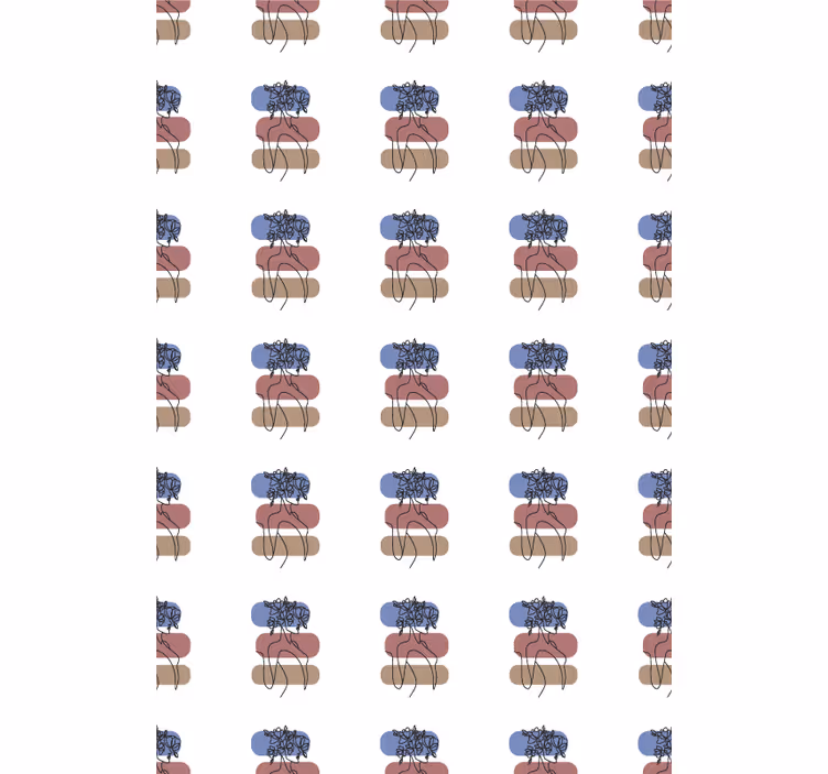 Tenda a rullo fiori disegno geometrico donna - TenStickers