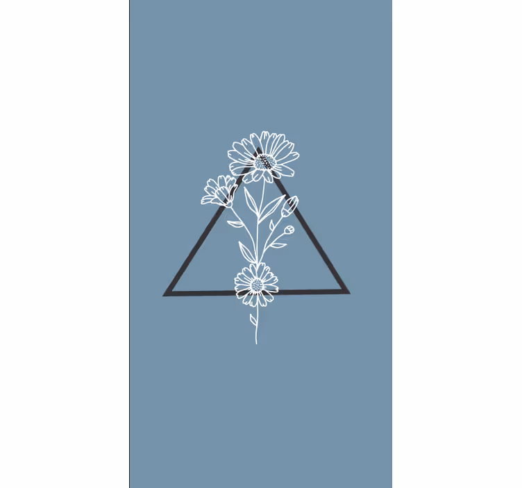 Tenda a rullo fiori e piante elegante motivo triangolare - TenStickers