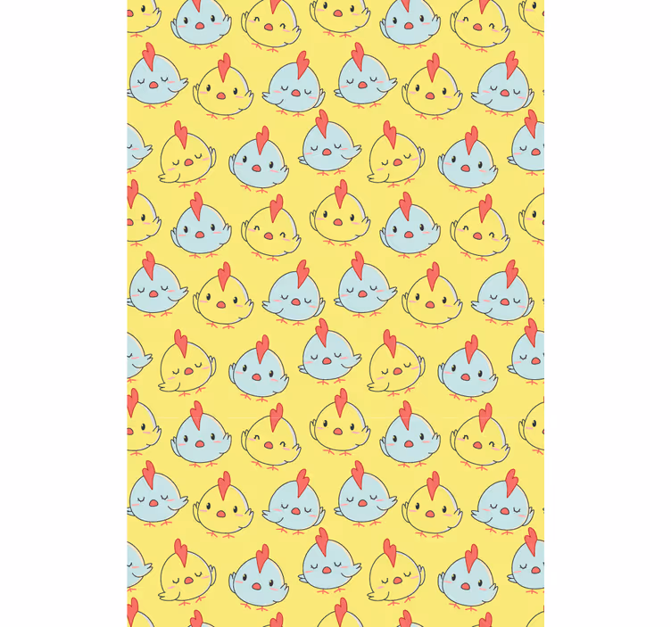 Tenda a rullo animali modello di pulcino allegro - TenStickers