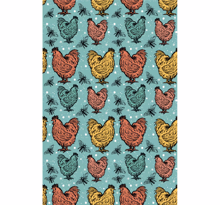 Tenda a rullo animali motivo gallo colorato - TenStickers