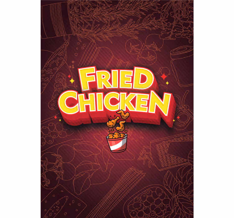 Tenda a rullo frasi delizia di pollo fritto - TenStickers
