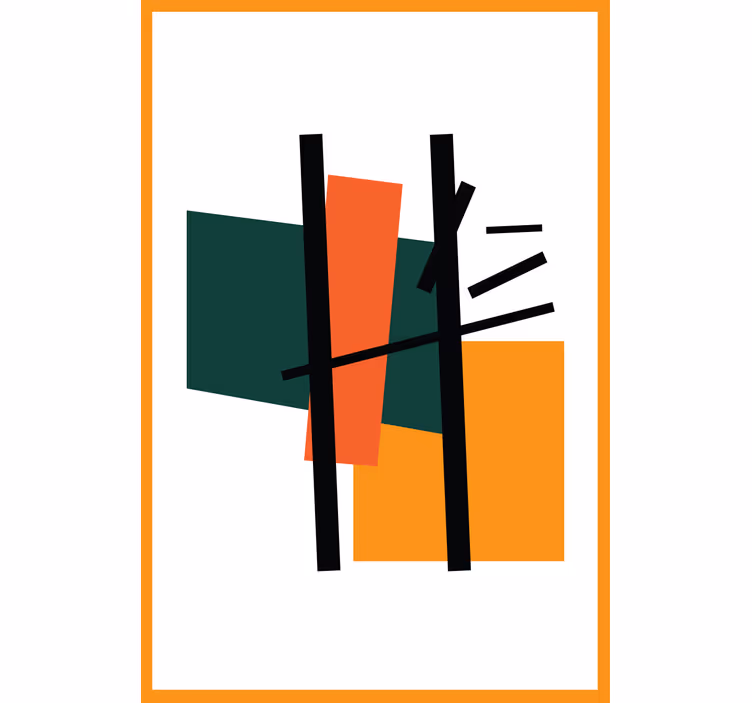 Tenda a rullo moderna composizione di blocchi geometrici - TenStickers