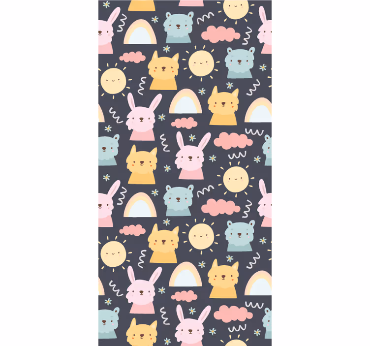 Tenda a rullo divertente modello di animali giocosi - TenStickers