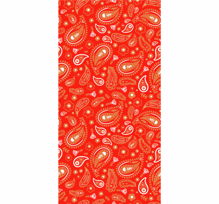 Tenda a rullo fiori motivo paisley rosso - TenStickers