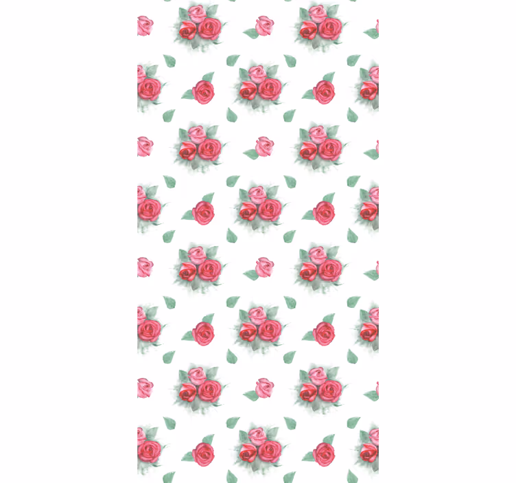 Tenda a rullo fiori e piante rose con foglie - TenStickers