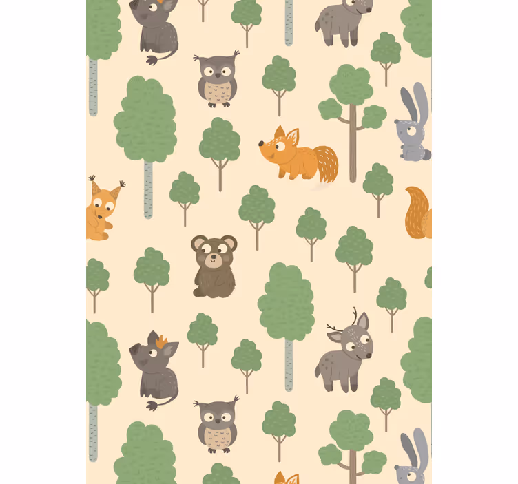 Tenda a rullo cameretta creature della foresta appena nate - TenStickers