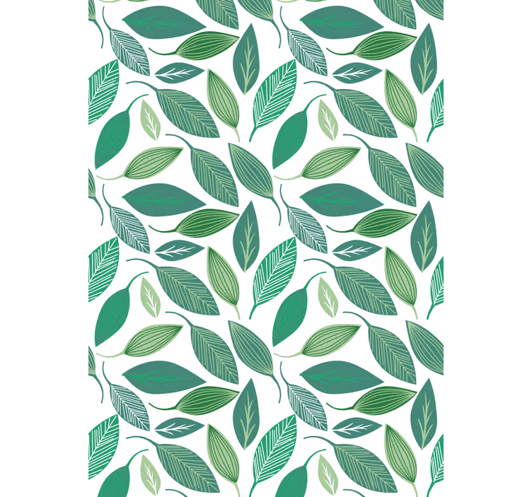 Tenda a rullo fiori e piante foglie verdi vivaci - TenStickers