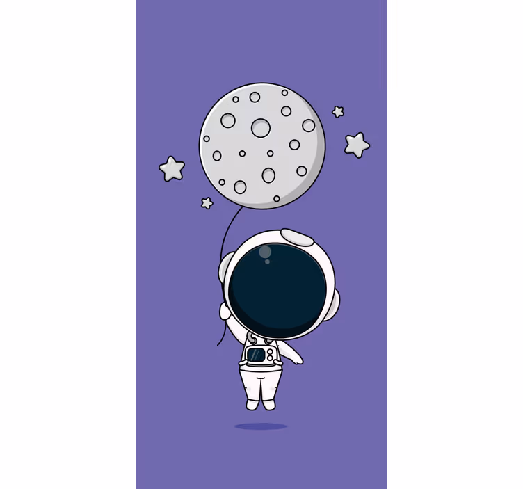 Tenda a rullo divertente astronauta che tiene la luna - TenStickers