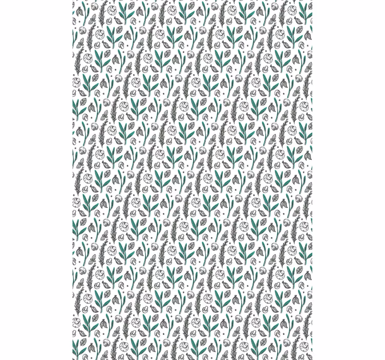 Tenda a rullo fiori e piante motivo a fioritura sottile - TenStickers