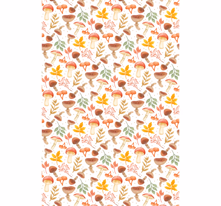 Tenda a rullo fiori e piante motivo fungo e foglia - TenStickers