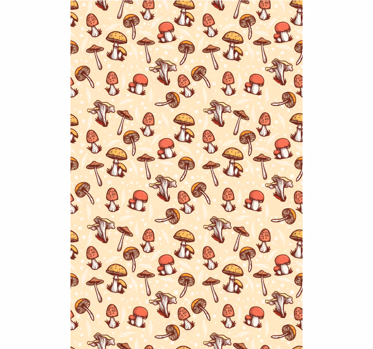 Tenda a rullo piante e fiori modello di foresta di funghi - TenStickers