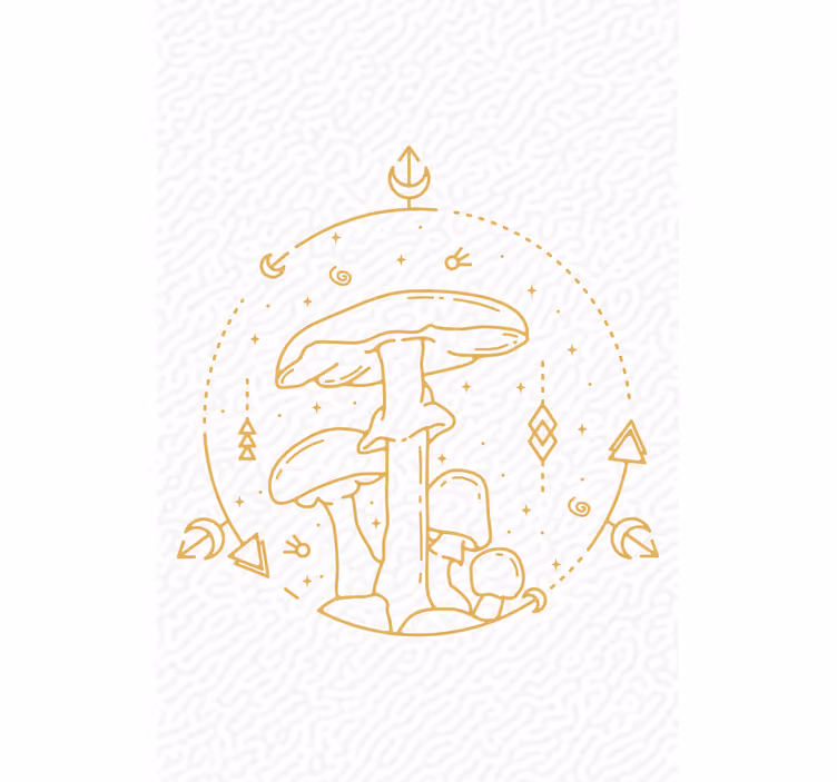 Tenda a rullo funghi e geometria - TenStickers
