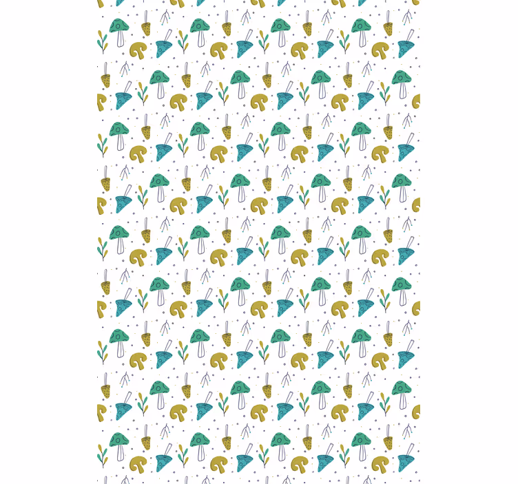 Tende a rullo da cucina Motivo a fungo azzurro disegnato a mano - TenStickers
