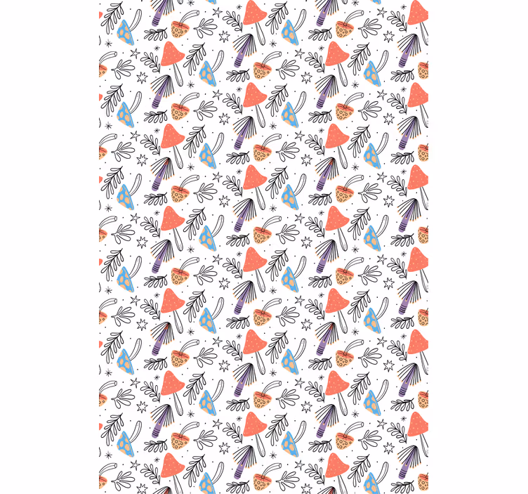 Tenda a rullo fiori e piante disegno floreale funky - TenStickers