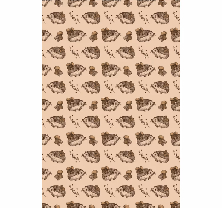 Tenda a rullo animali ricci e funghi - TenStickers