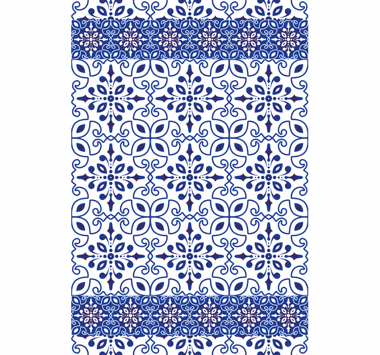 Tenda a rullo bagno piastrelle blu ornate - TenStickers