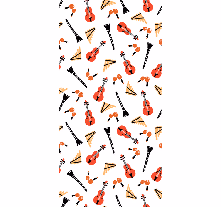 Tenda a rullo originale motivo di strumenti musicali - TenStickers