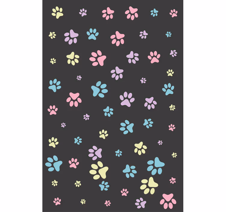 Tenda a rullo animali impronte di zampe colorate - TenStickers