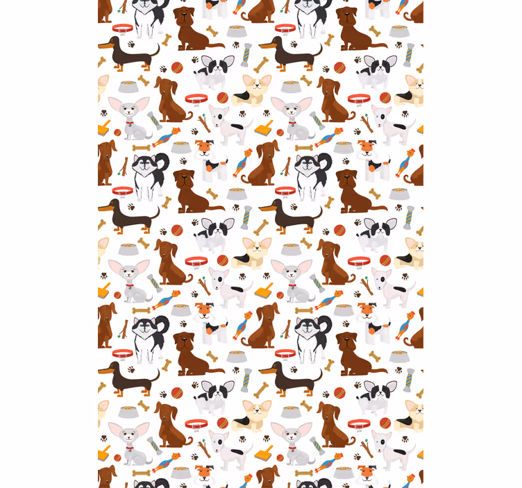 Tenda a rullo animali modelli di cani carini - TenStickers