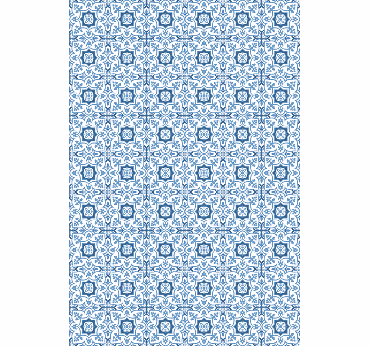 Tenda a rullo bagno piastrelle blu complesse - TenStickers
