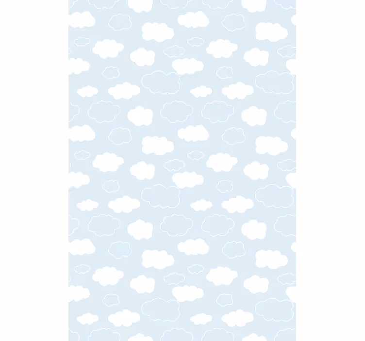 Tende a rullo nuvole Stile di disegno bianco e azzurro - TenStickers