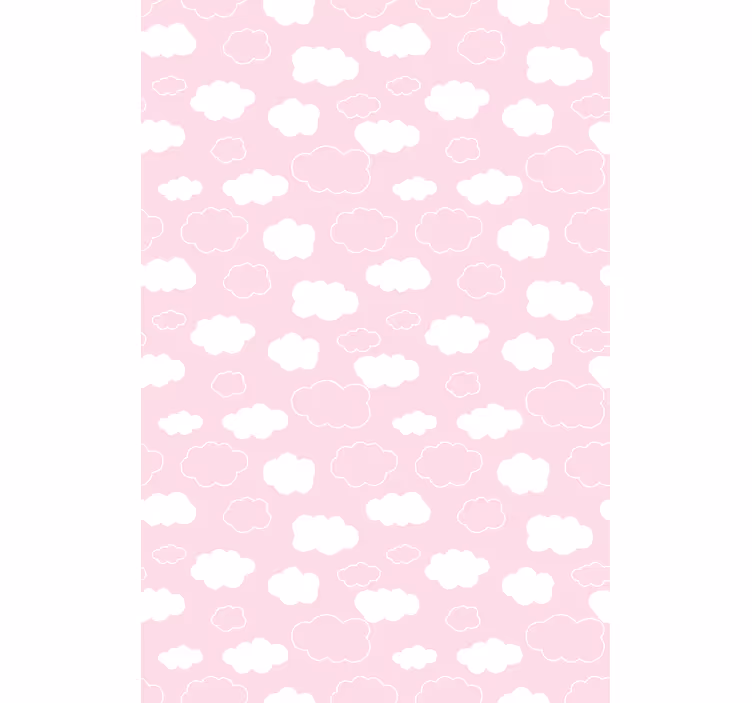 Tende a rullo nuvole Colore solido rosa e bianco - TenStickers