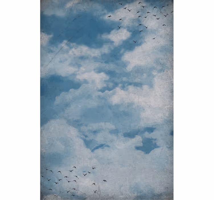 Tenda a rullo nuvole cielo con uccelli - TenStickers