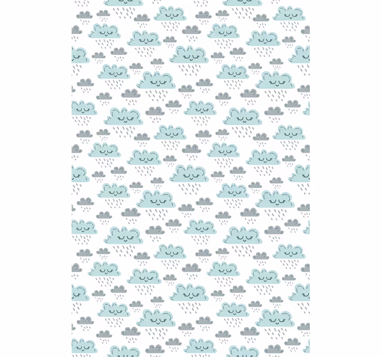 Tenda a rullo nuvole modello blu piovoso - TenStickers