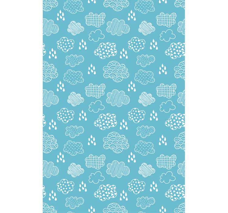Tenda a rullo nuvole modello di disegno blu - TenStickers