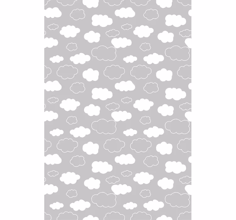 Tenda a rullo nuvole motivo grigio soffice - TenStickers