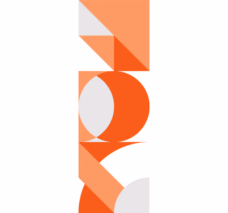 Tende a rullo moderne Blocco di colore bianco arancione - TenStickers