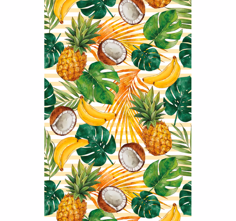 Tenda a rullo cucina disegno di frutti tropicali - TenStickers