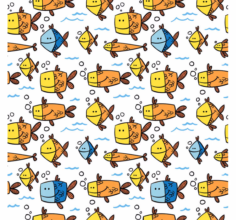 Tenda a rullo modelli disegnati di pesce - TenStickers