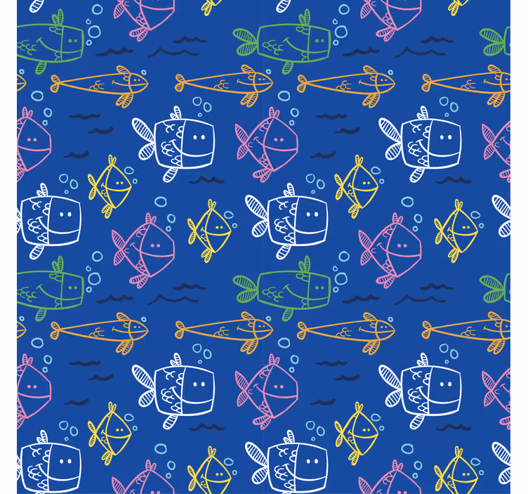 Tenda a rullo animali modello di pesce divertente - TenStickers