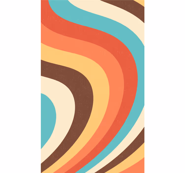 Tende a rullo più vintage onde curve retrò - TenStickers