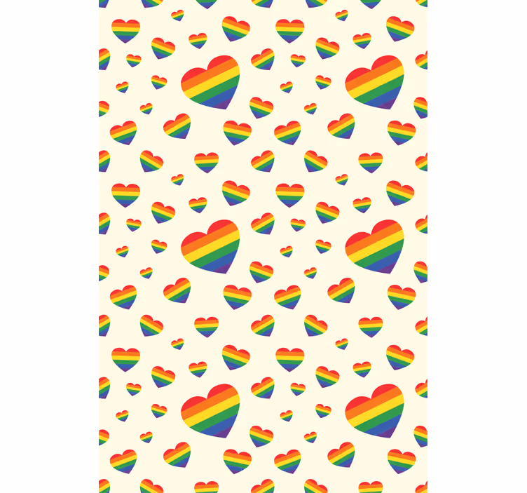 Tenda a rullo romantica modello di cuori lgtb - TenStickers