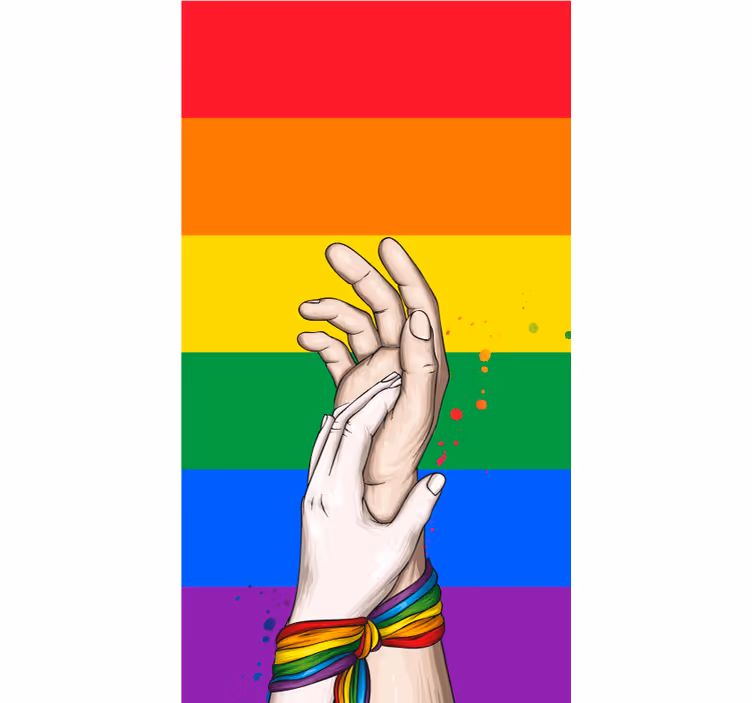 Tenda a rullo mani con arcobaleno - TenStickers